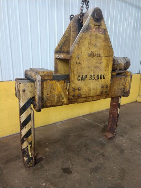 35,000 LB 17.5 TON X 18" TO 76" X 60"  OD BRADLEY CRANE MOTORIZED COIL GRAB: STOCK 13240
