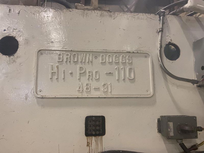 110 TON BROWN & BOGGS MODEL HP2-110 SRAIGHT SIDE PRESS: STOCK #15350