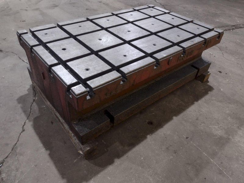 51" X 31" X 14 1/2" T-SLOTTED LAYOUT RISER TABLE / FLOOR PLATE: STOCK #19755