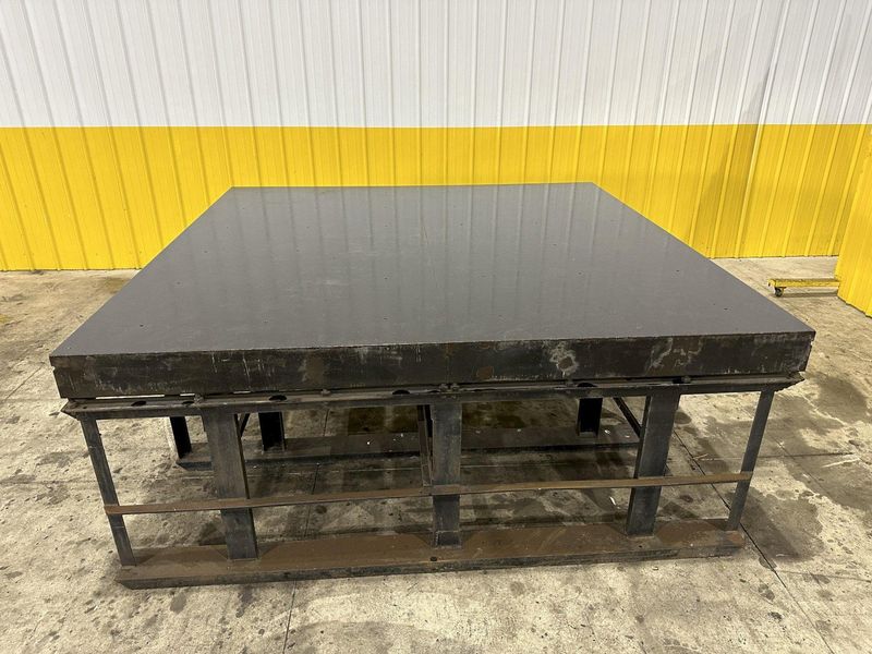 96" X 96" STEEL LAYOUT TABLE / PLATE ON HEAVY DUTY STORAGE RACK BASE: STOCK #11026