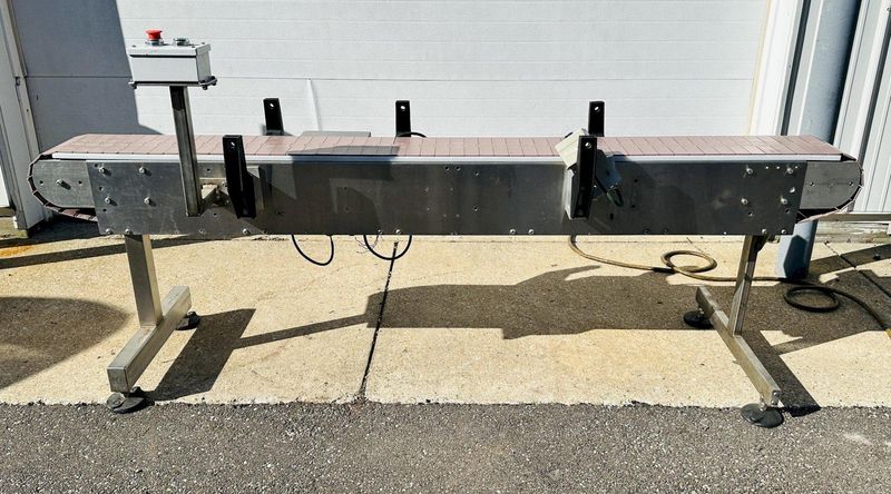 Stainless Steel  |  7.5” x 82” Flattop Belt Conveyor / Smooth Top Belt