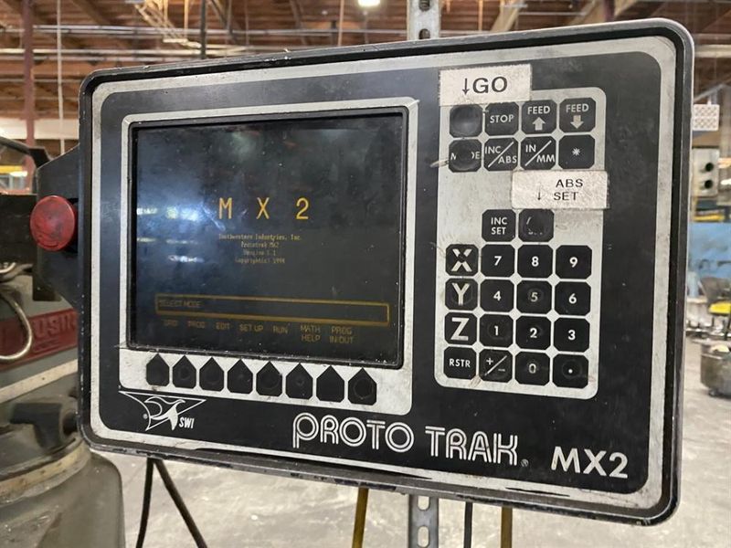3 HP CLAUSING KONDIA MODEL FV-A PROTOTRAK MX2 CNC  VERTICAL KNEE MILL: STOCK #13022