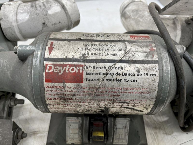 6" DAYTON DOUBLE END BENCH GRINDER: STOCK #16074