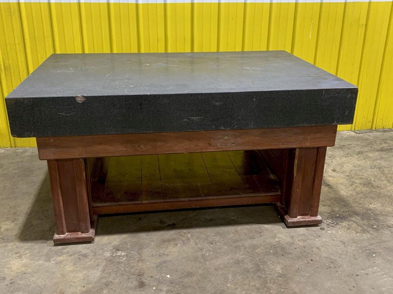 6' X 4' X 8.5" BLACK GRANITE PRECISION LAYOUT SURFACE PLATE WITH STAND: STOCK 16236