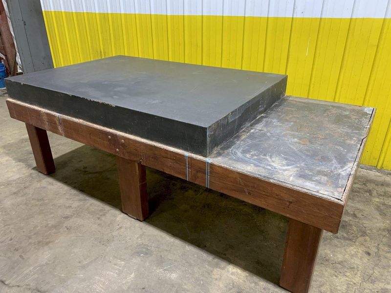 6' X 4' X 6" BLACK GRANITE PRECISION LAYOUT SURFACE PLATE WITH STAND: STOCK 16237