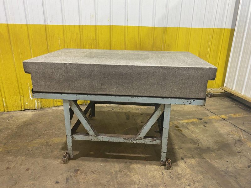 36" X 60" X 10" THICK GRAY TWO LEDGE GRANITE SURFACE PLATE WITH STAND: STOCK #17081
