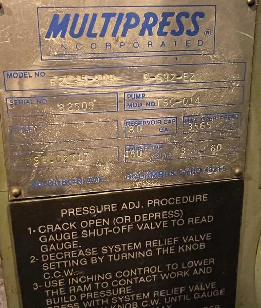 35 Ton Multipress, C-Frame Press