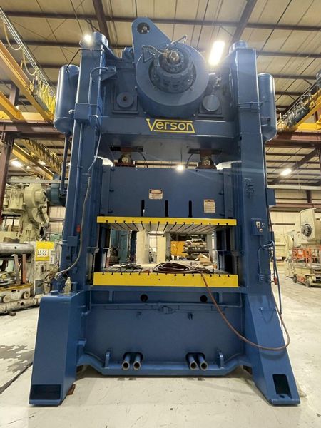 600 Ton Verson S2-600-96-60t Rebuilt Straight Side Mechanical Press For Sale, Ready To Ship!