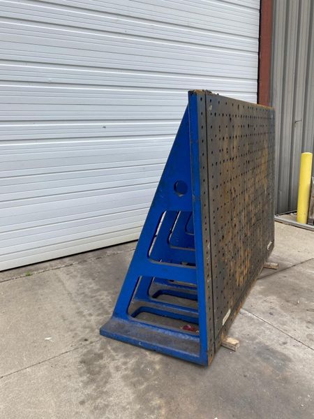 84" x 72" HEAVY DUTY ANGLE PLATE WITH DRILLED & TAPPED HOLES: STOCK #14745