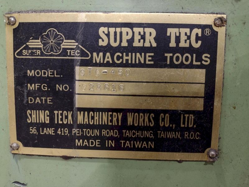 4" X 18" SUPERTEC MODEL #STG-450 OD CYLINDRICAL GRINDER: STOCK #22057