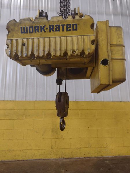 2000 LBS X 36' LIFT ACCO WRIGHT POWERED CABLE HOIST WITH POWERED TROLLEY : STOCK #14984