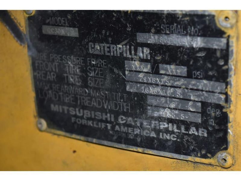 5,000 LBS CATERPILLAR MODEL #GC30K LP GAS FORKLIFT: STOCK #23033