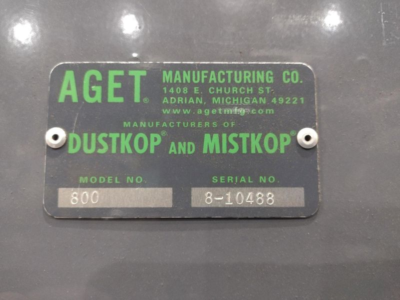 3/4 HP AGET DUSTKOP MODEL #800 DUST COLLECTOR: STOCK #22582