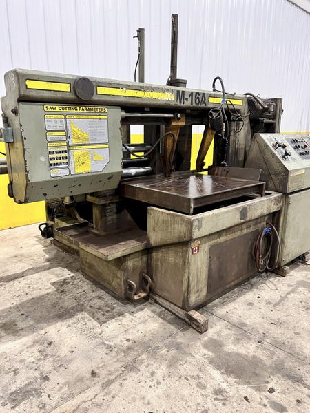 16" x 16" HYD-MECH MODEL #M-16A FULLY AUTOMATIC HORIZONTAL BANDSAW: STOCK #22219
