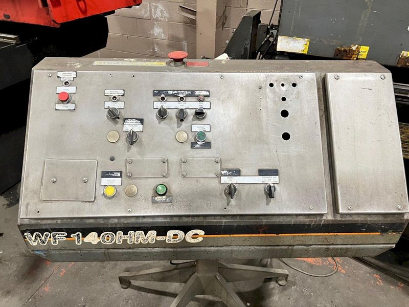 USED HEM DUAL POST SEMI-AUTOMATIC HORIZONTAL BANDSAW , Model WF140HM-DC, 20” x 44”, Stock No. 10