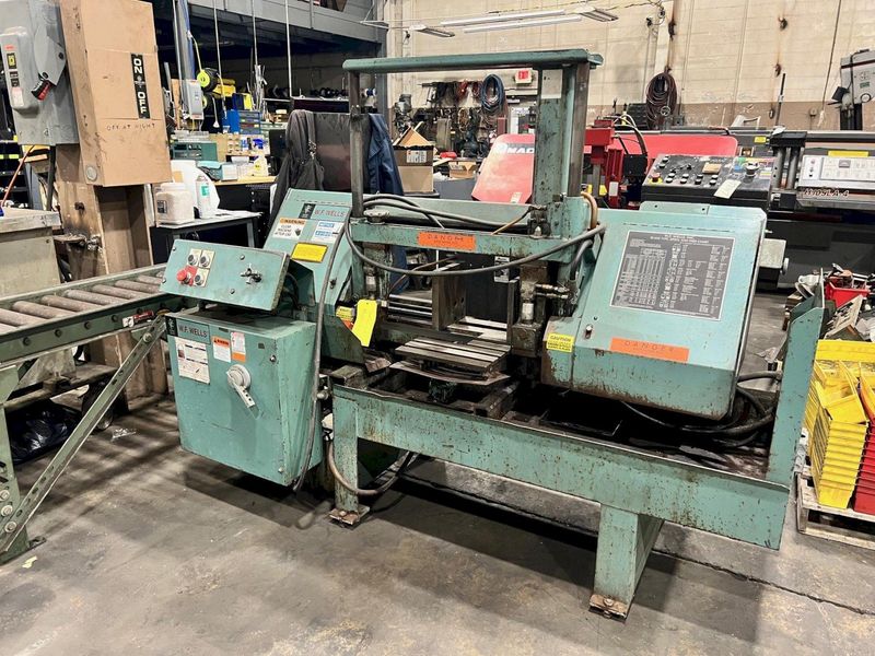 USED W.F. WELLS 10" X 17" HORIZONTAL DUAL POST SEMI-AUTOMATIC BANDSAW MODEL W-10-1, Stock# 11070