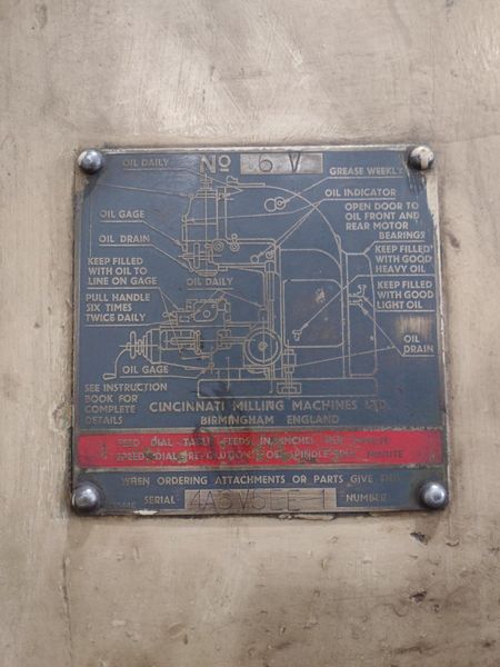 #6 X 20" X 104" CINCINNATI MODEL #6V VERTICAL MILL: STOCK #21703