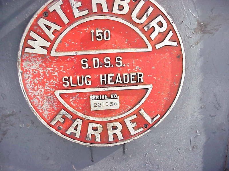1" Waterbury Model 150 Single Blow Header