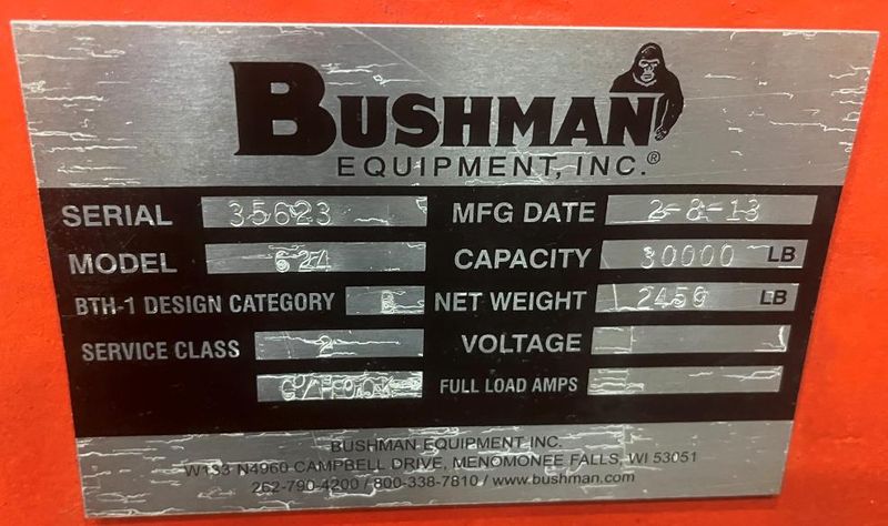 30,000 LB  BUSHMAN 624 LIFTING HOOK: STOCK #78537