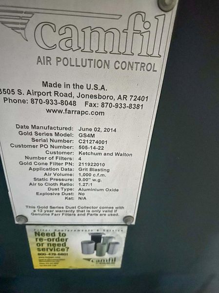 CAMIFIL FARR GOLD MODEL # GS4M AIR POLLUTION CONTRO WITH STAND: STOCK #78143