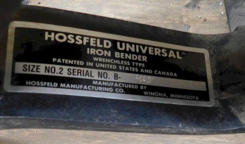 2" HOSSFELD MODEL #2 HAND BENDER  STOCK #78141