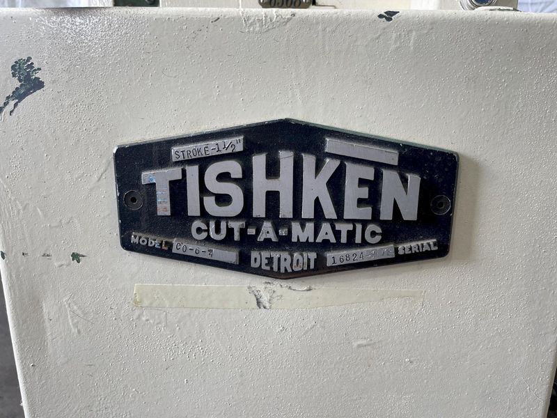 18 TON TISHKEN CUTOFF PRESS: STOCK #76601