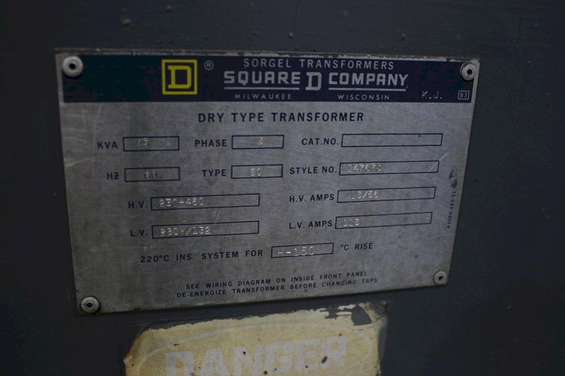 45 KVA SQUARE D TRANSFORMER: STOCK #75980