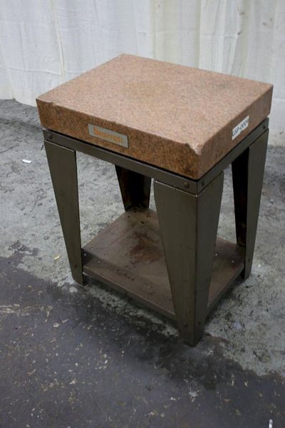 18" X 24" STARRETT PINK GRANITE PLATE ON STAND: STOCK #74829