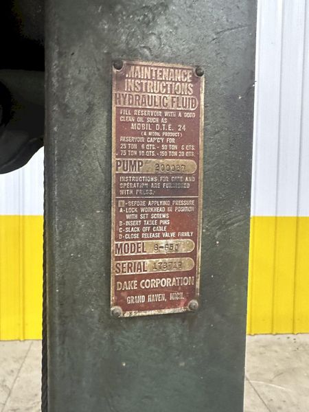 150 TON DAKE H FRAME HYDRAULIC PRESS: STOCK 21799