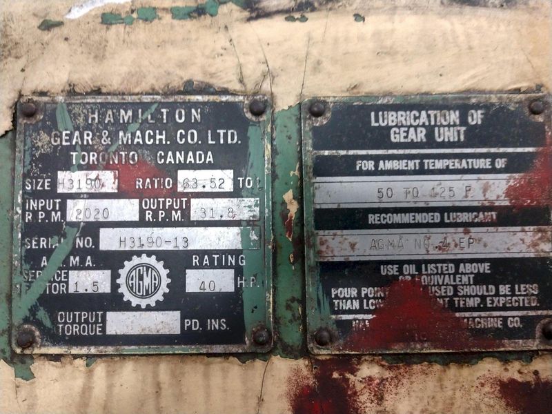 40 HP HAMILTON GEAR & MACHINE REDUCING GEAR BOX: STOCK #10829
