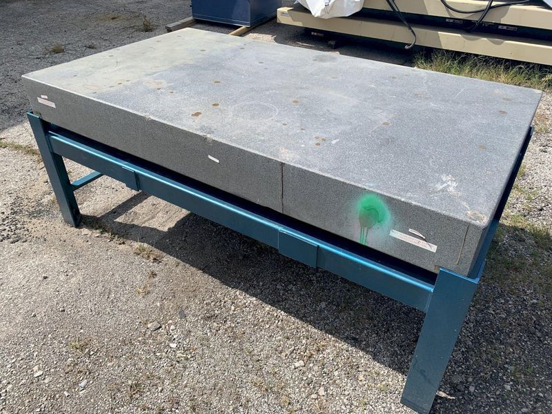 44” X 80” X 8” GRANITE LAYOUT SURFACE PLATE WITH STAND: STOCK #11174