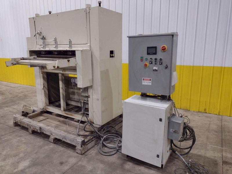 48” WIDE x 30 HP MECHANICAL IN-LINE COIL PRESS & SHEAR WITH PLC VARIABLE SPEED DRIVE: STOCK #229