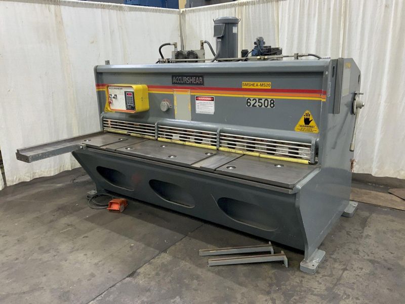 8' X 1/4" ACCURSHEAR MODEL 62508 HYDRAULIC SQUARING SHEAR: STOCK #80794