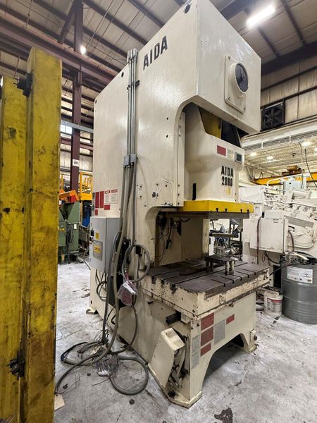 200 ton Aida NC1-2000(2) Used Single Point Gap Mechanical Metal Stamping Press For Sale, Year 20