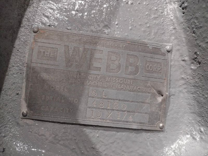 10' X 1/4" WEBB MODEL #6L INITIAL PINCH 3 ROLL PLATE ROLL: STOCK #18988