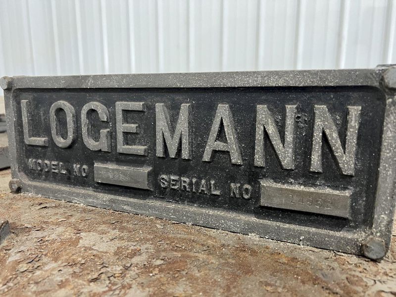 12" X 12" LOGEMANN MODEL #1212 HYDRAULIC SCRAP METAL BALER / BRIQUETTER: STOCK #11504