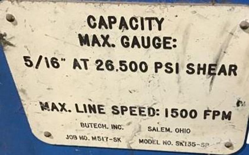 5/16" BUTECH MODEL SK135-SP HIGH SPEED COPPER COIL SCRAP CHOPPER PROCESSING SYSTEM: STOCK #13131