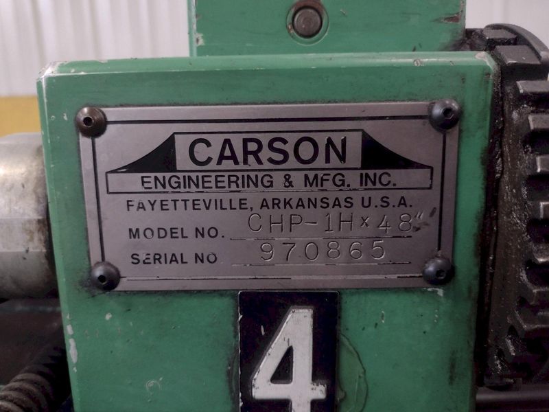 4-1/8" X 48" CARSON MODEL CHP-1H TUBE END PUNCH FORMING MACHINE: STOCK 17891