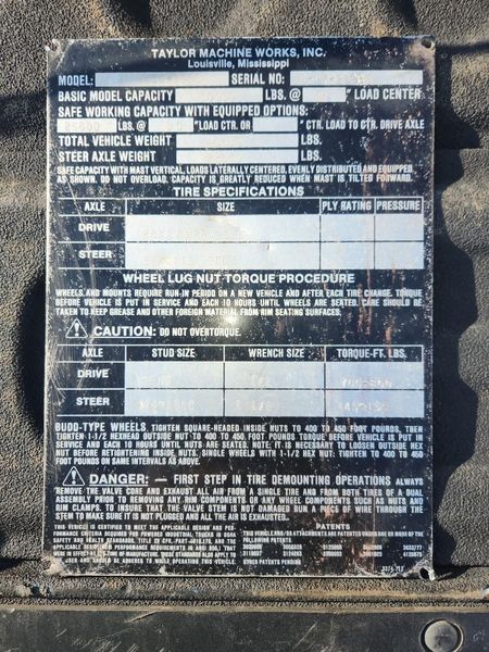 30,000 LBS TAYLOR MODEL #TCO-300S HEAVY DUTY RIGGER FORKLIFT: STOCK #18136