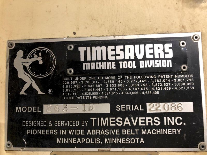 42" WIDE X 40 HP TIMESAVER MODEL #243-1M BELT SANDER: STOCK #18170