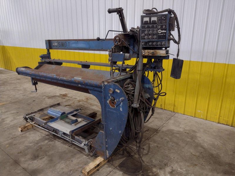 72" JETLINE SEAM WELDER WITH 3-WAY COPPER GROOVE BOTTOM CLAMP & MILLER COMPONENTS: STOCK #23642
