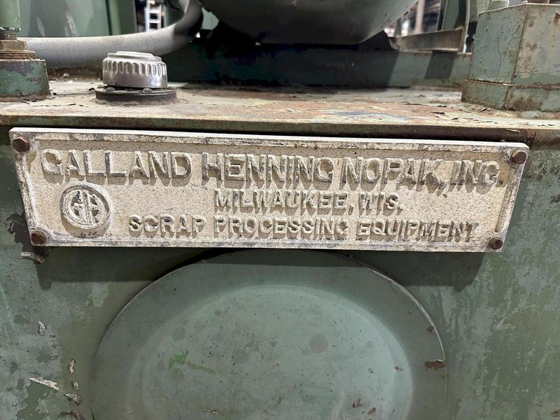 12" X 6" GALLAND HENNING MODEL #12DC DUAL COMPRESSION METAL SCRAP BALER: STOCK #21846