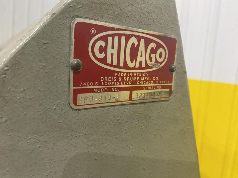 48" X 14 GA CHICAGO DREIS & KRUMP MODEL #BPO-414-6 BOX & PAN FINGER BRAKE: STOCK #19836