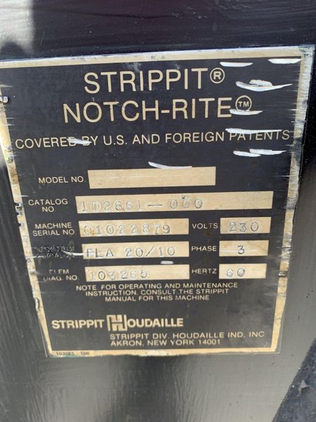 8.75" X 8.75" X 10 GAUGE STRIPPIT MODEL #102661 HYDRAULIC CORNER NOTCHER: STOCK 13848