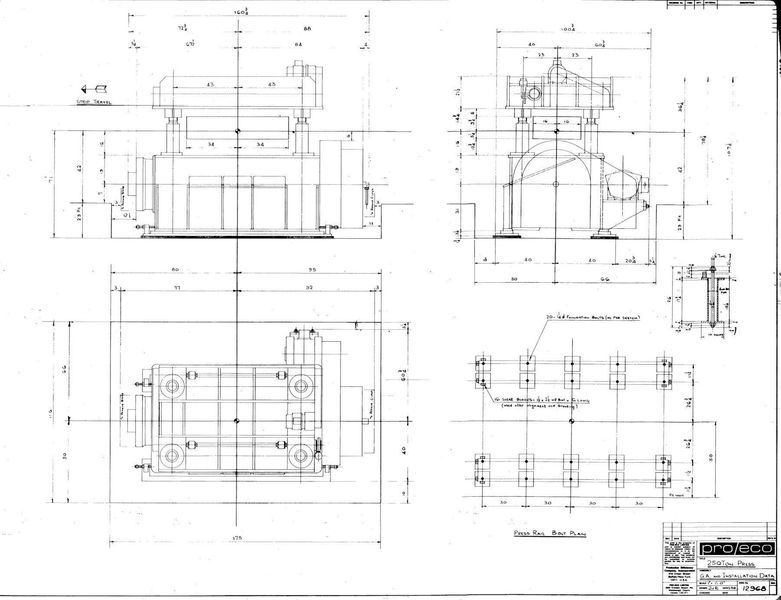 250 TON PRO ECO 4 POST CUTOFF PRESS: STOCK #65984