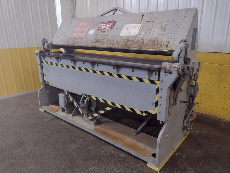 8' x 10 GAUGE CHICAGO D&K MODEL #PBP8135-8 POWERED BOX & PAN FINGER BRAKE: STOCK #15201