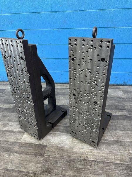 1 SET OF 10" X 16" X 32" HIGH HEAVY DUTY DRILLED AND TAPPED ANGLE PLATES: STOCK #78183