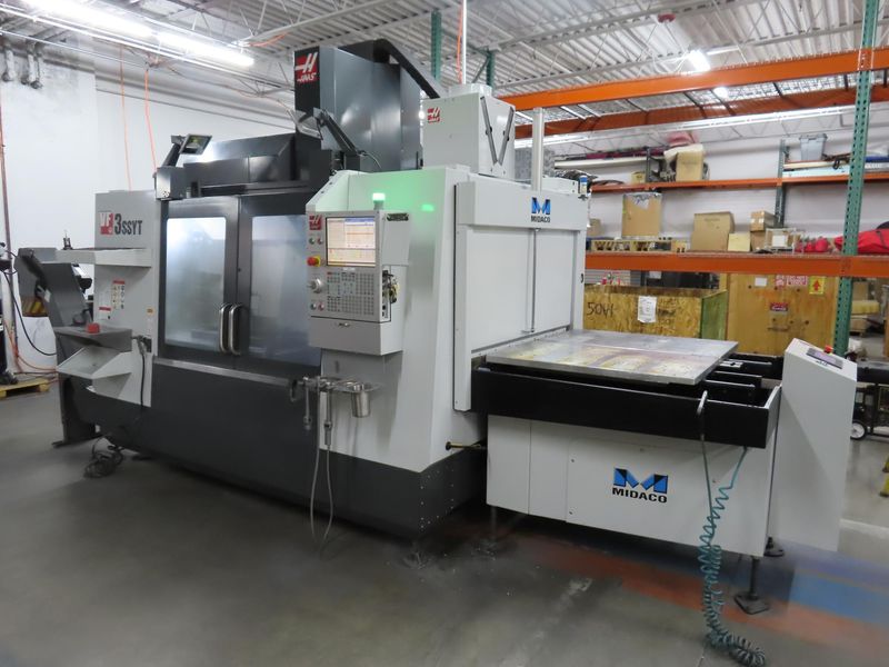 Haas VF-3SSYT CNC Vertical Machining Center with Midaco Pallet Changer, Thru Spindle Coolant, Probing