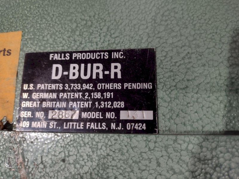 1/4" FALLS PRODUCT MODEL  #31 D-BUR-R DEBURRING MACHINE: STOCK #21971