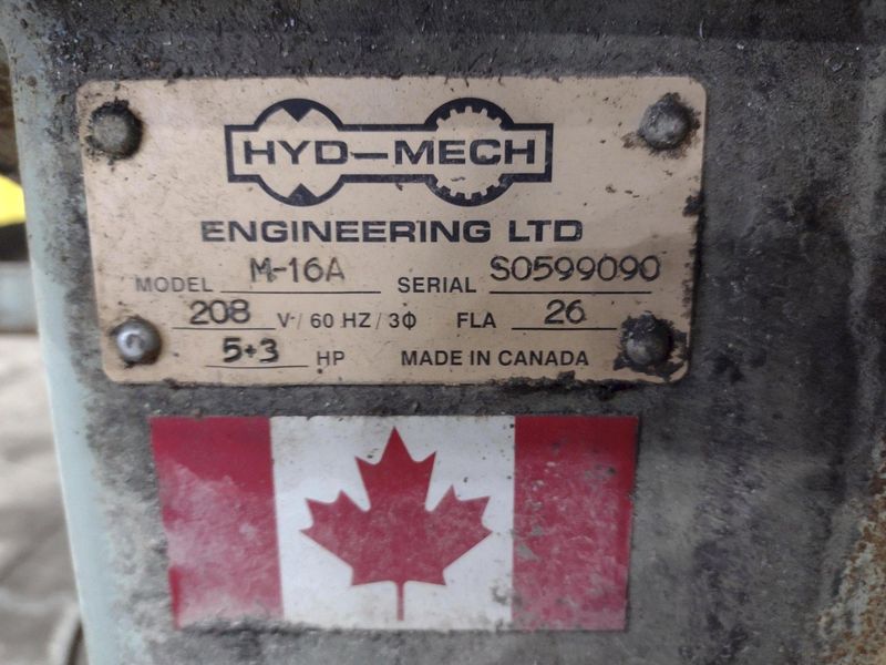 16" x 16" HYD-MECH MODEL #M-16A AUTOMATIC HORIZONTAL BANDSAW WITH POWER MITRE SWIVEL: STOCK #234